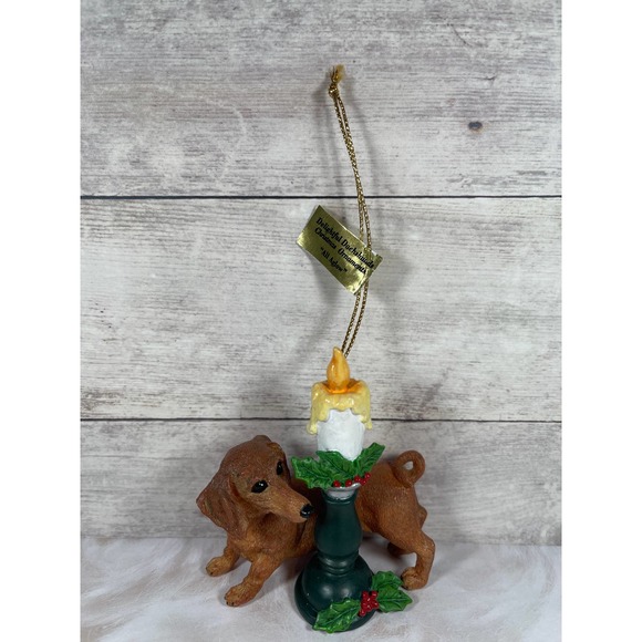 Danbury Mint Delightful Dachshunds Christmas Ornament All Aglow - Picture 1 of 6